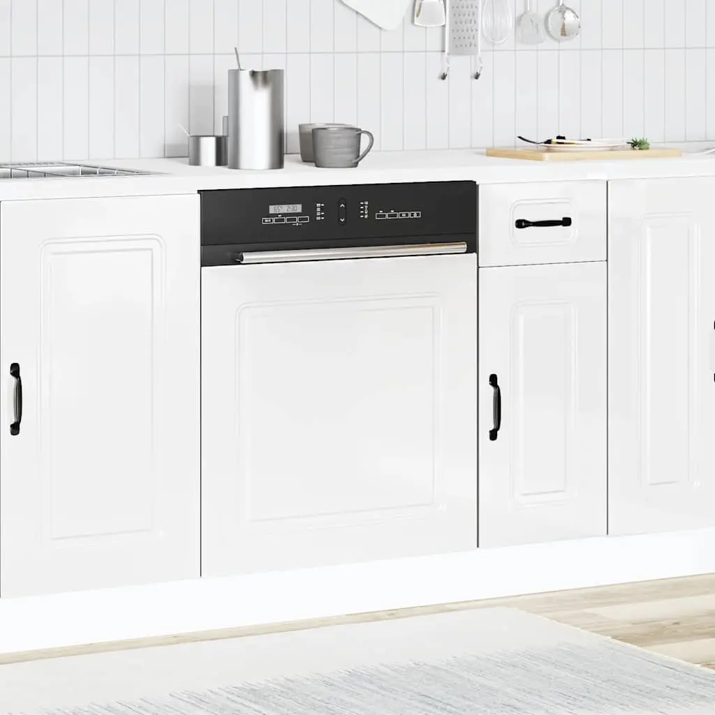 Dishwasher Panel White High Gloss Kitchen Cabinet Door Engineered Wood 60x57cm
