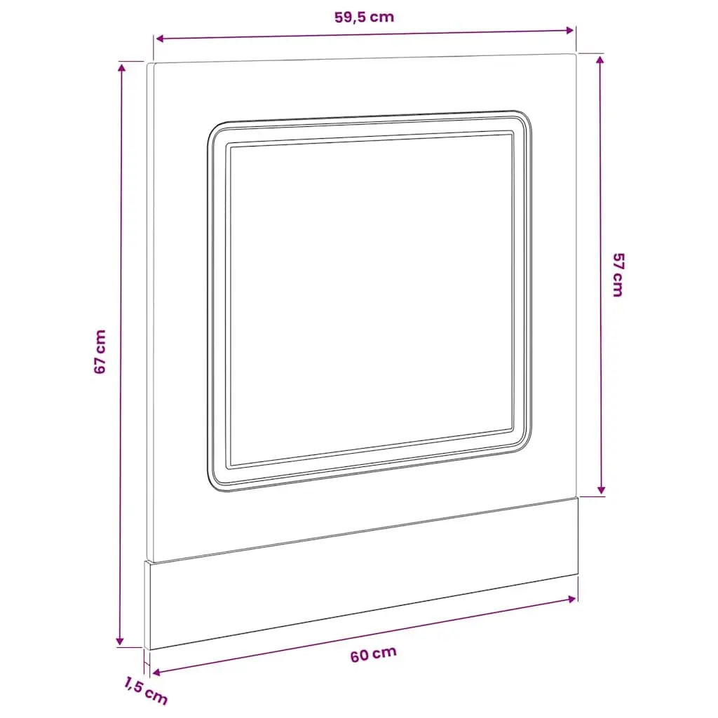 Dishwasher Panel White High Gloss Kitchen Cabinet Door Engineered Wood 60x57cm