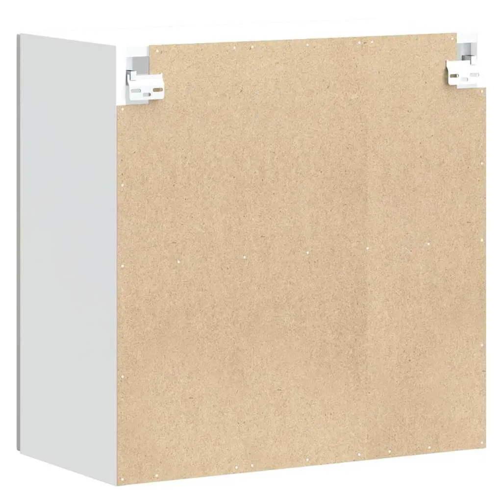 Kitchen Wall Cabinet Glass Door Organiser White Engineered Wood
