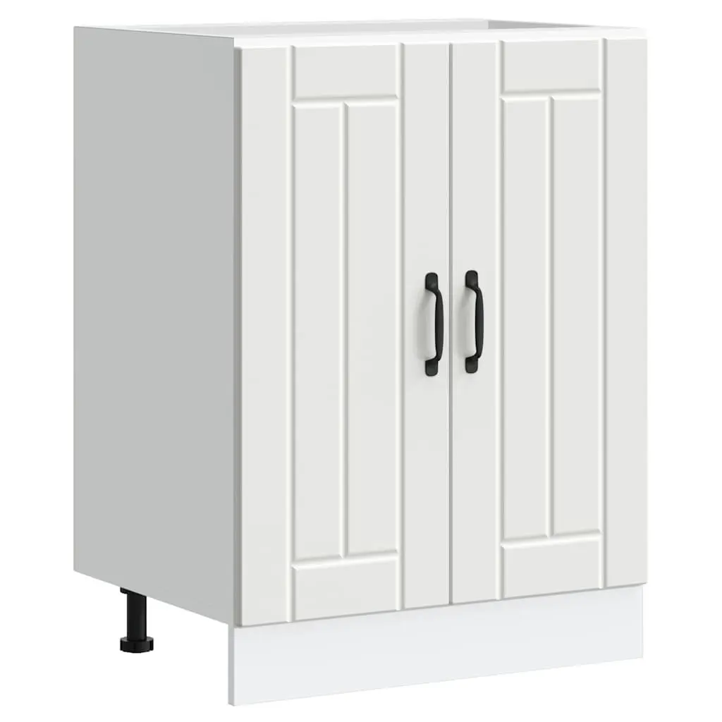 Sink Base Cabinet White Kitchen Storage Engineered Wood Organised Tableware