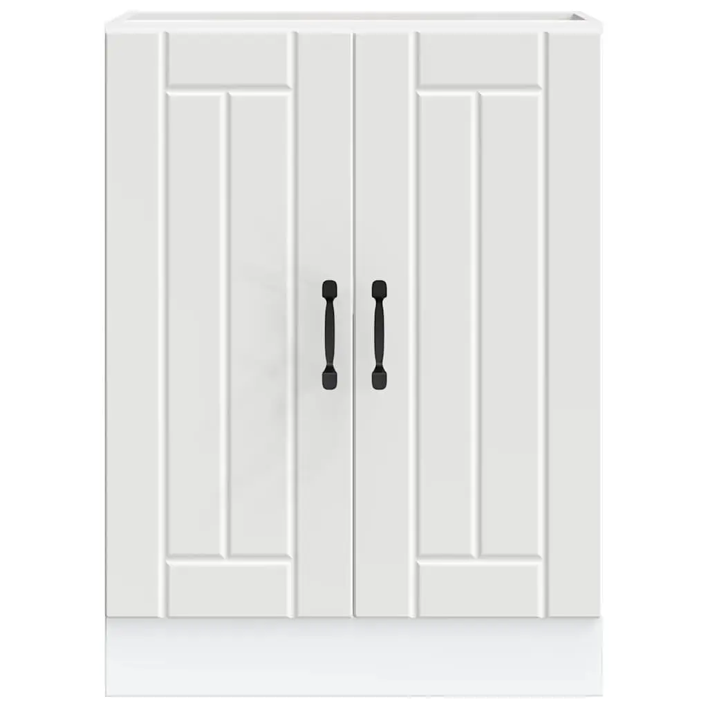 Sink Base Cabinet White Kitchen Storage Engineered Wood Organised Tableware