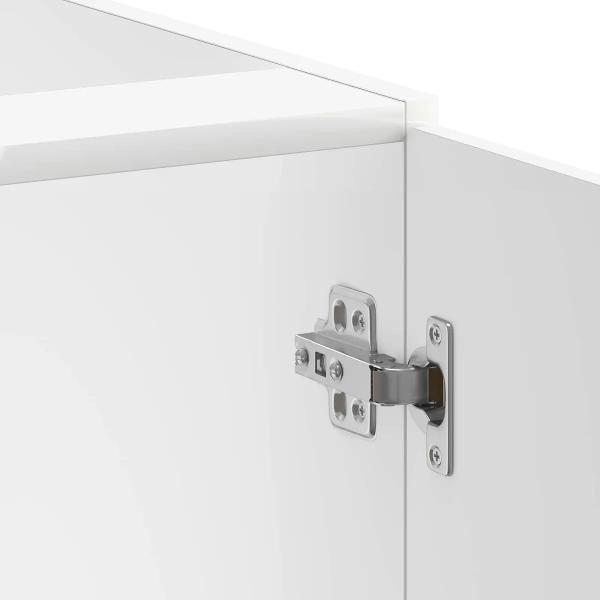 White Engineered Wood Sink Base Cabinet High Gloss Kitchen Storage Cupboard