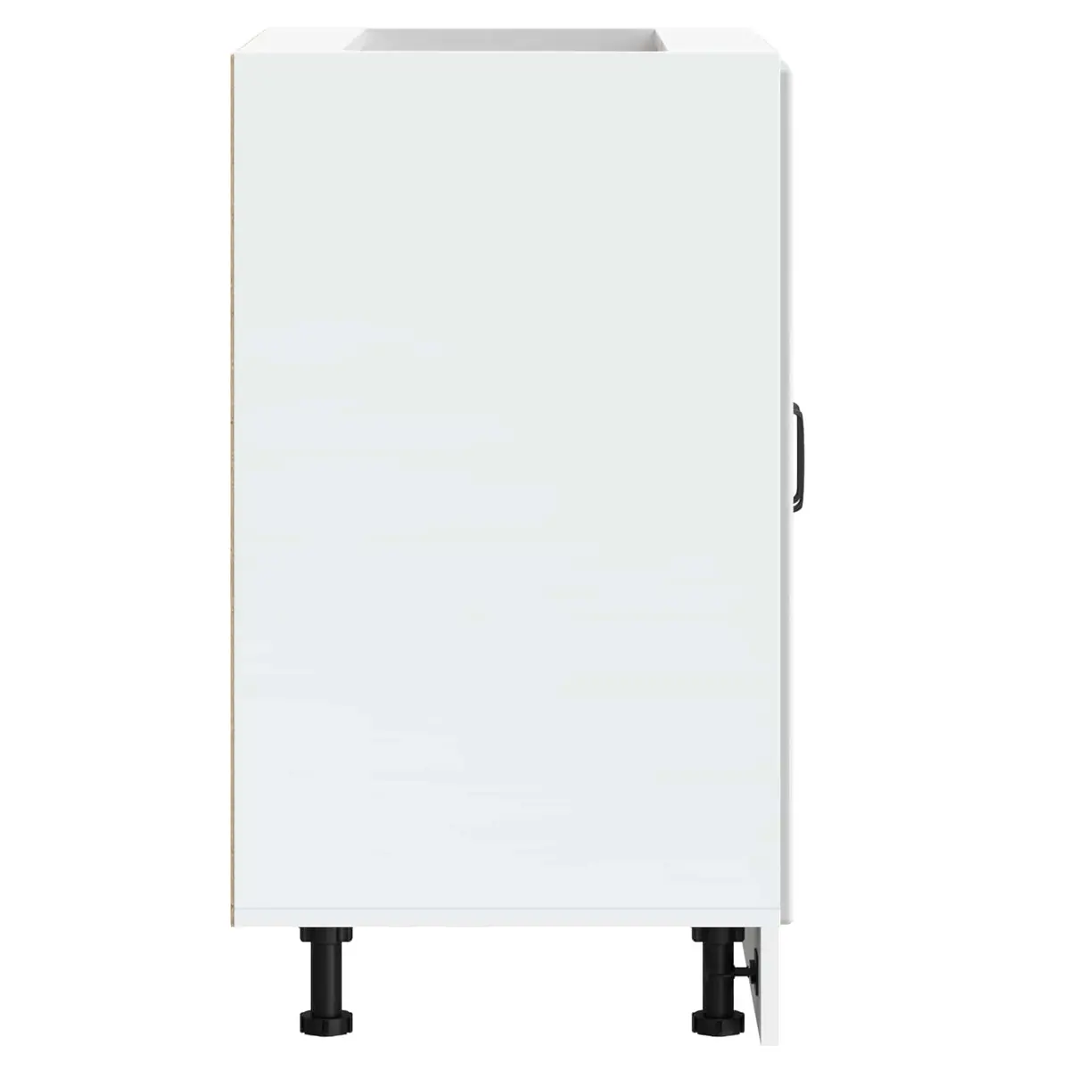 White Engineered Wood Sink Base Cabinet High Gloss Kitchen Storage Cupboard
