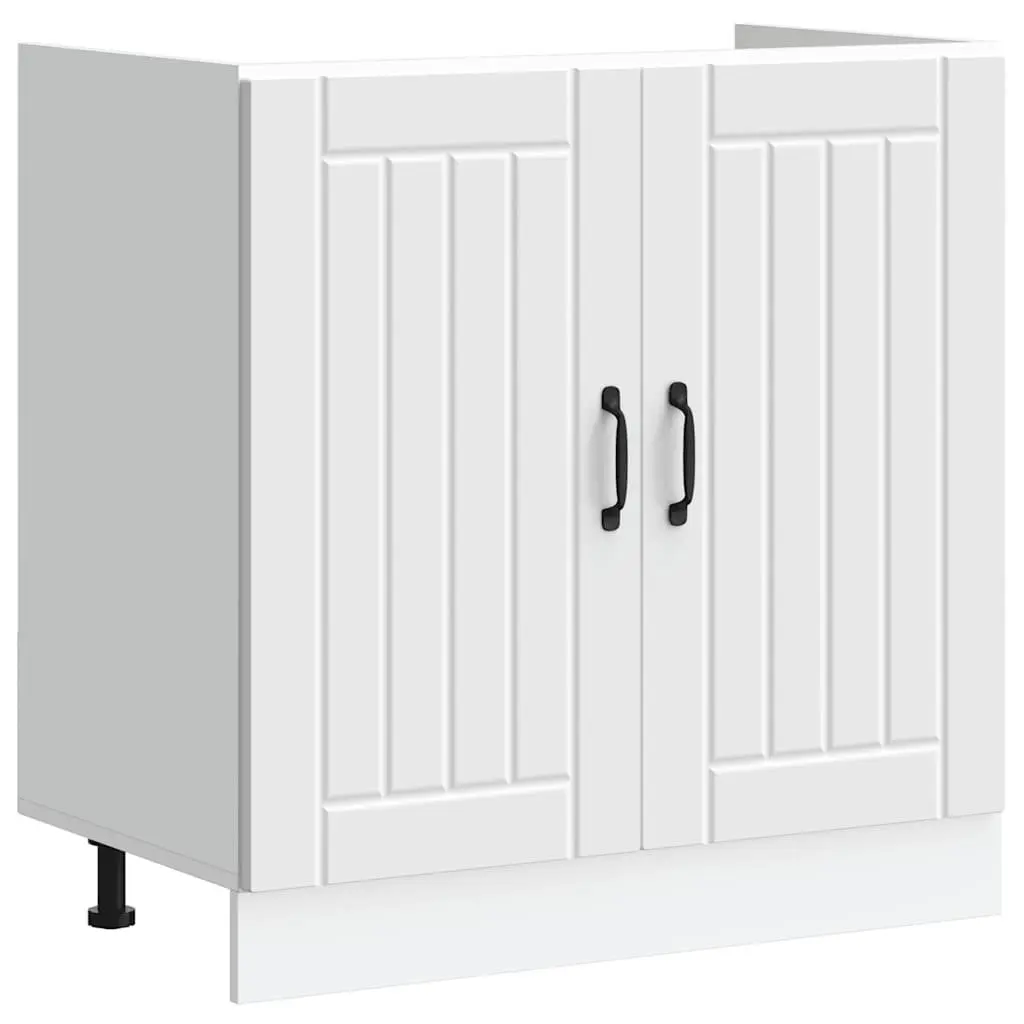 White Engineered Wood Sink Base Cabinet