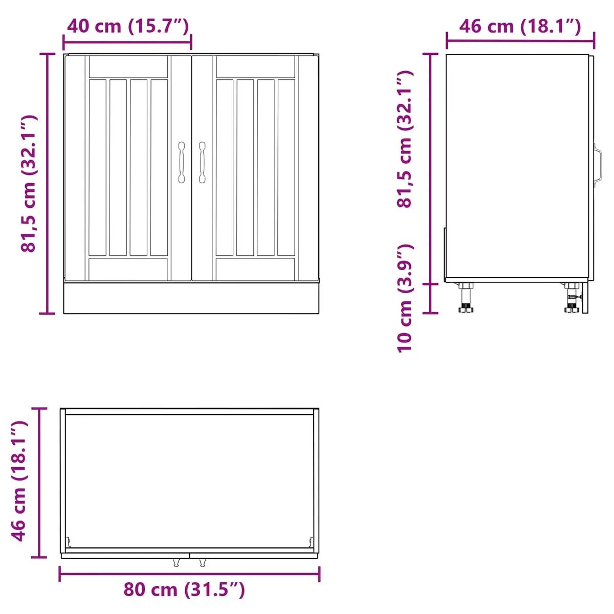 White Engineered Wood Sink Base Cabinet