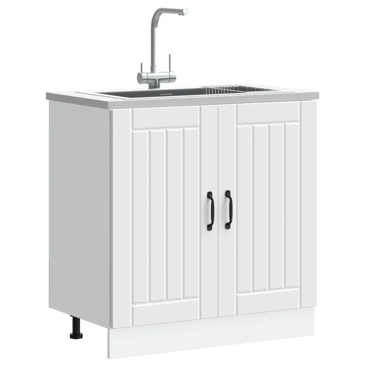 White Engineered Wood Sink Base Cabinet