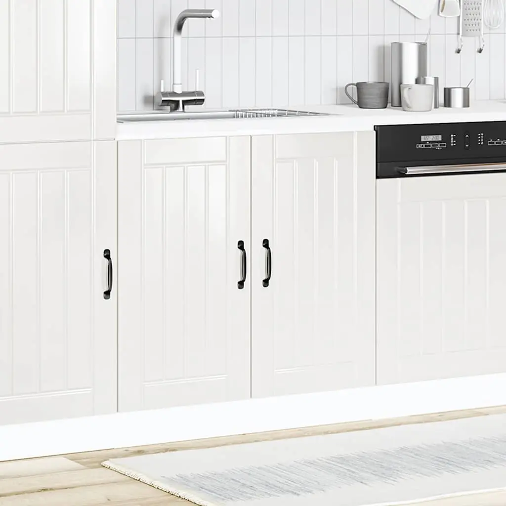 Sink Base Cabinet Kitchen Storage Unit White Engineered Wood Adjustable Feet