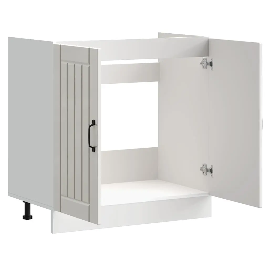 Sink Base Cabinet Kitchen Storage Unit White Engineered Wood Adjustable Feet