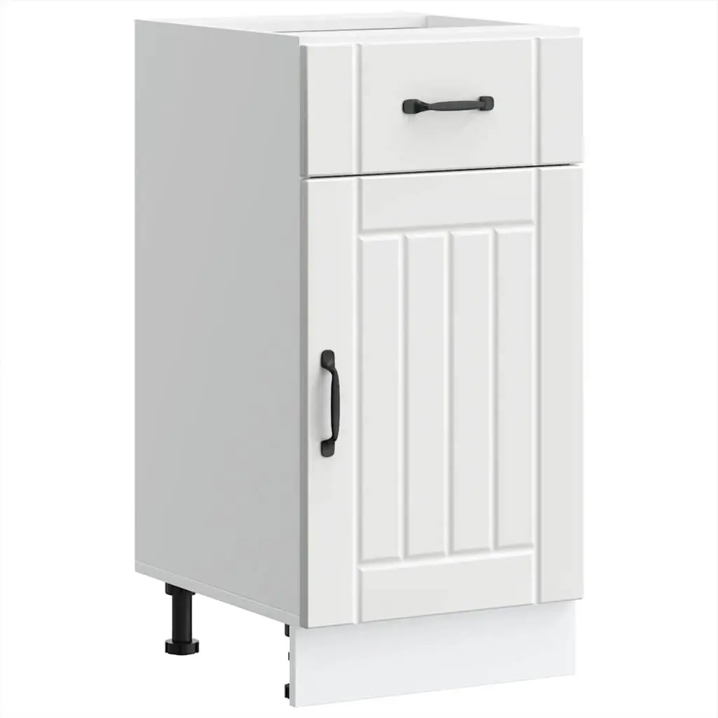 White Engineered Wood Base Cabinet for Kitchens