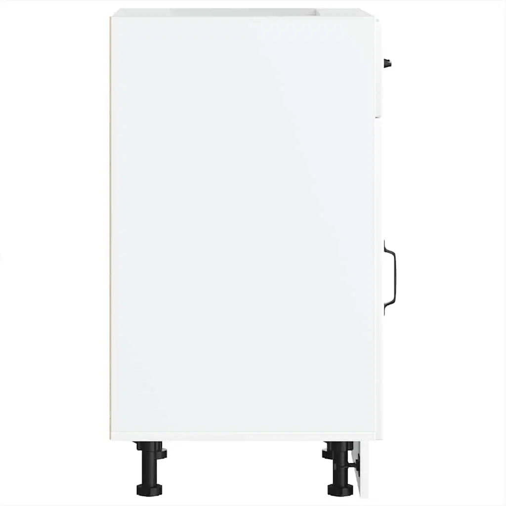 White Engineered Wood Base Cabinet for Kitchens