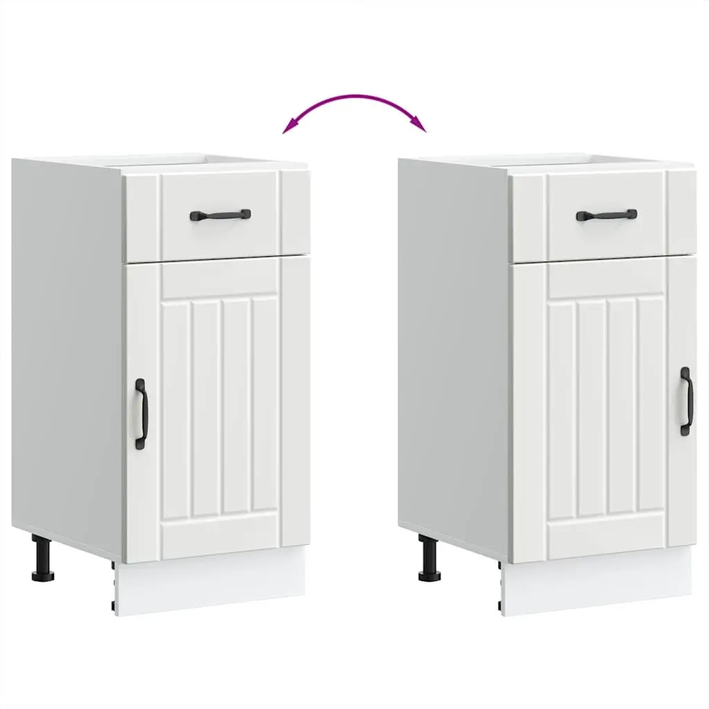 White Engineered Wood Base Cabinet for Kitchens