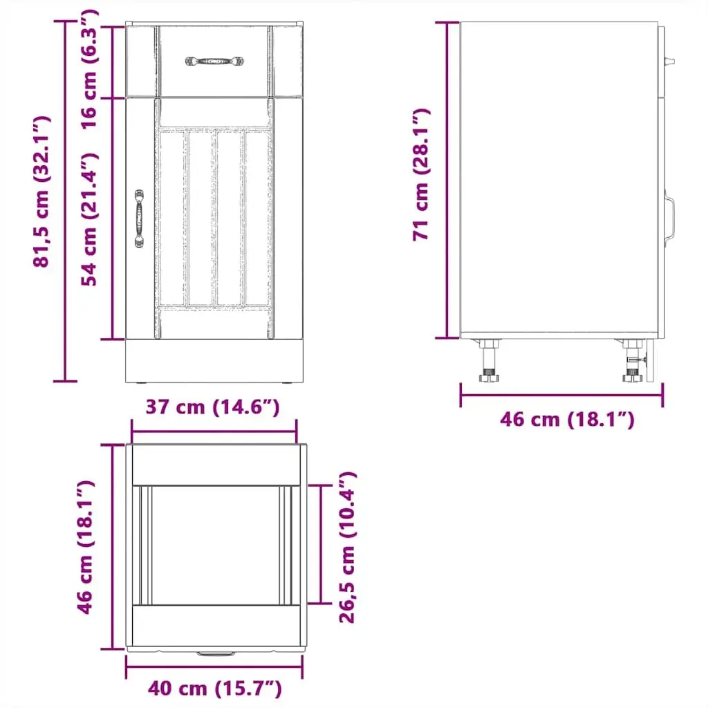 Kitchen Base Cabinet White High Gloss Engineered Wood Storage Sink Unit Doors