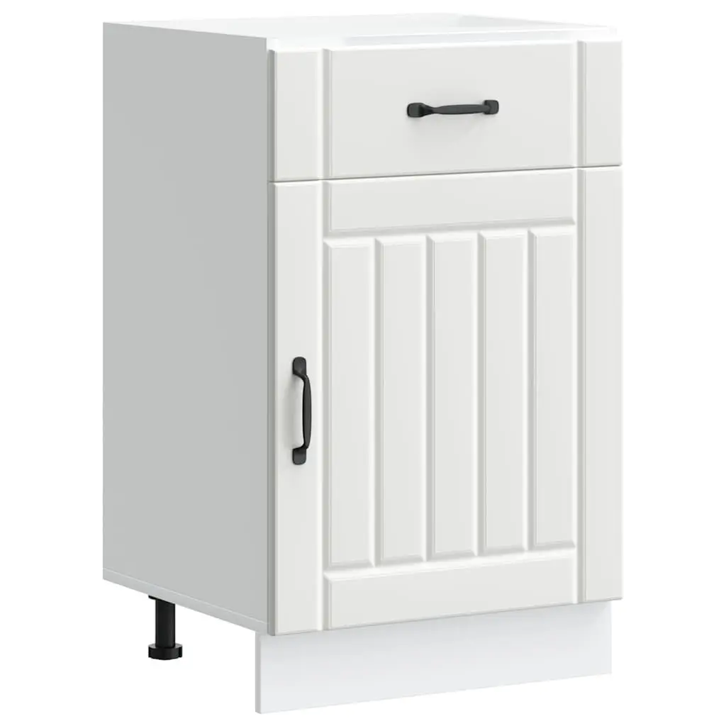 Kitchen Base Cabinet Storage White Engineered Wood