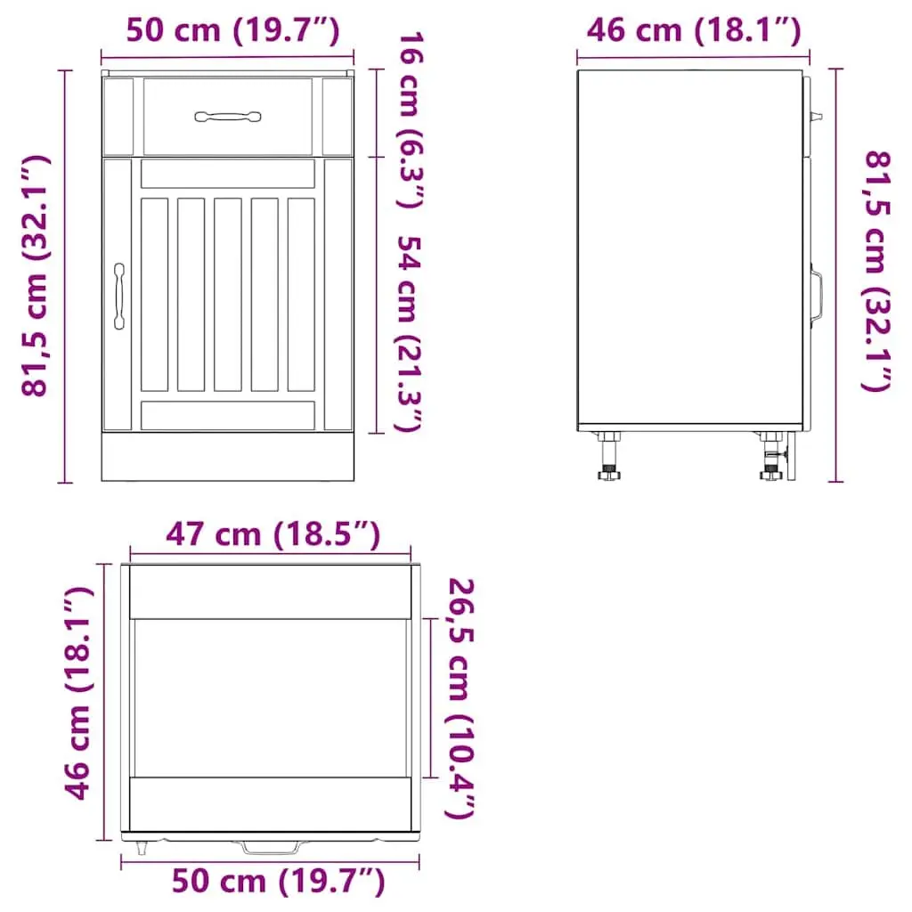 Kitchen Base Cabinet Storage White Engineered Wood