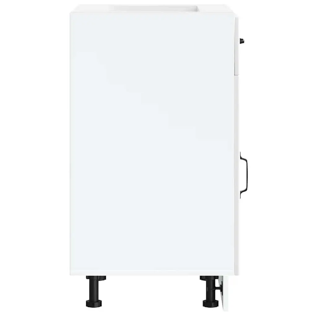Kitchen Base Cabinet Storage White Engineered Wood