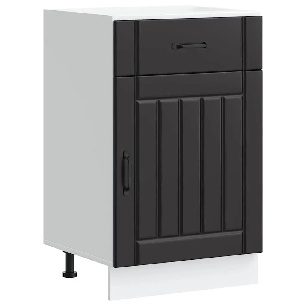 Black Engineered Wood Kitchen Base Cabinet