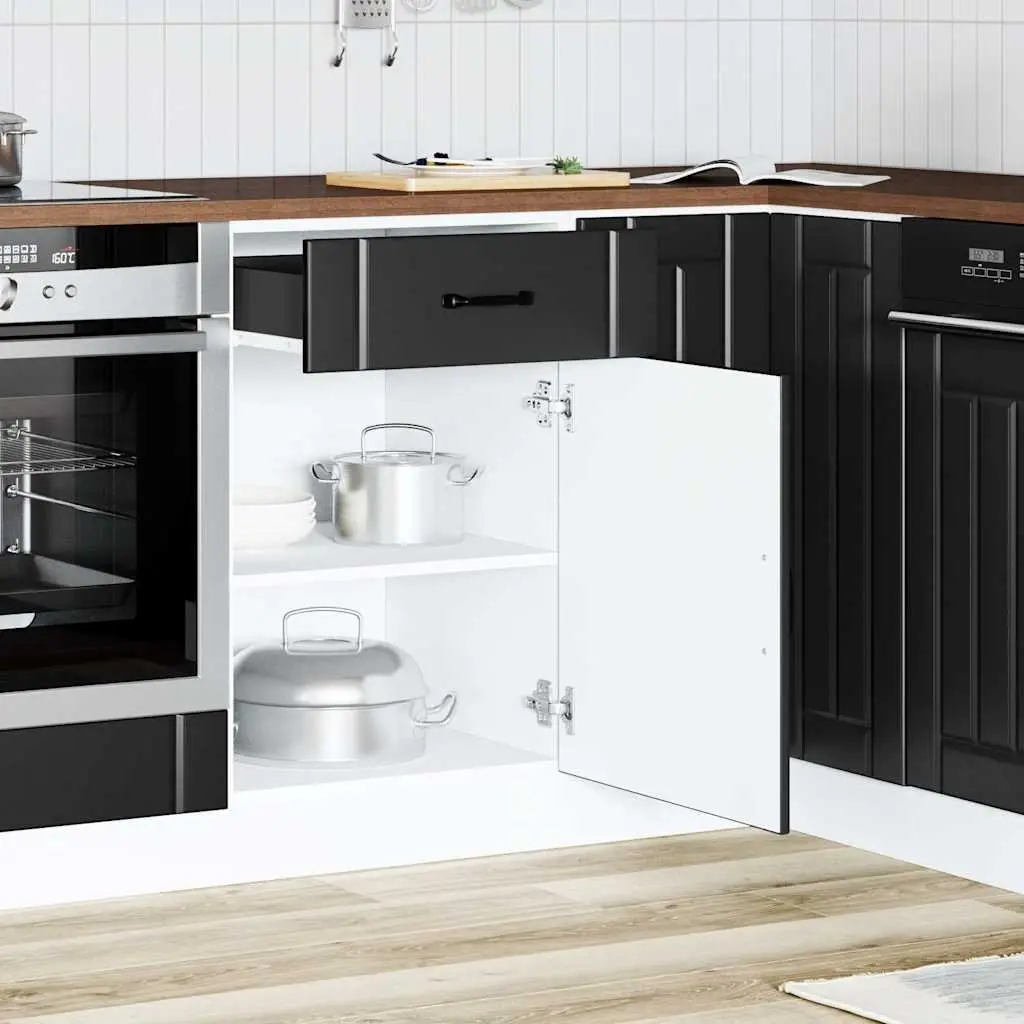 Black Engineered Wood Kitchen Base Cabinet