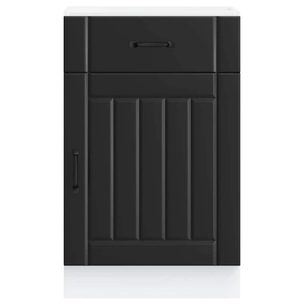 Black Engineered Wood Kitchen Base Cabinet