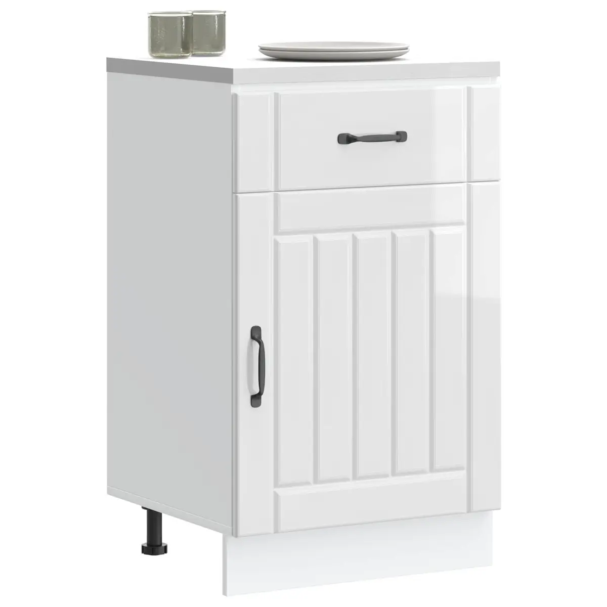 High Gloss Kitchen Base Cabinet with Storage Options