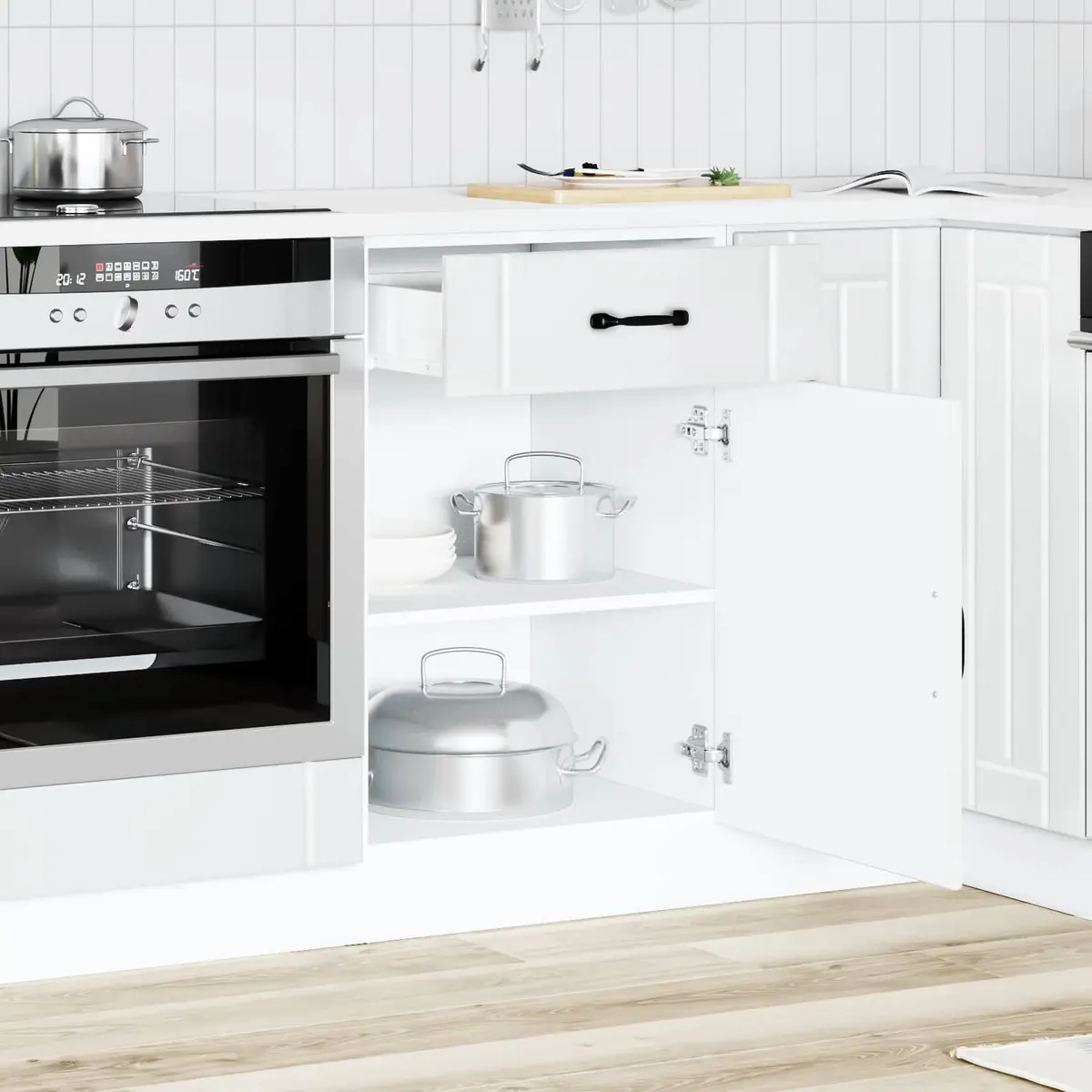 High Gloss Kitchen Base Cabinet with Storage Options