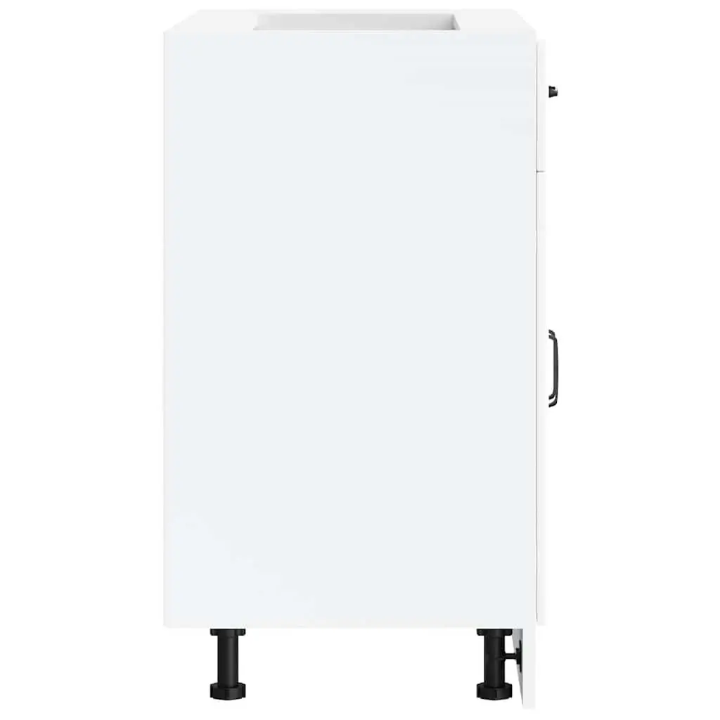 White Engineered Wood Kitchen Cupboard