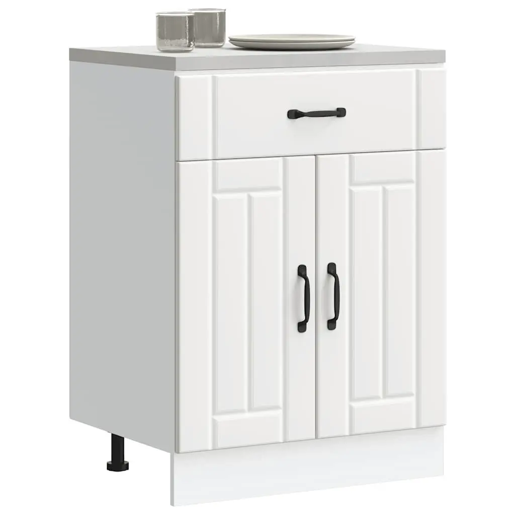 White Engineered Wood Kitchen Cupboard