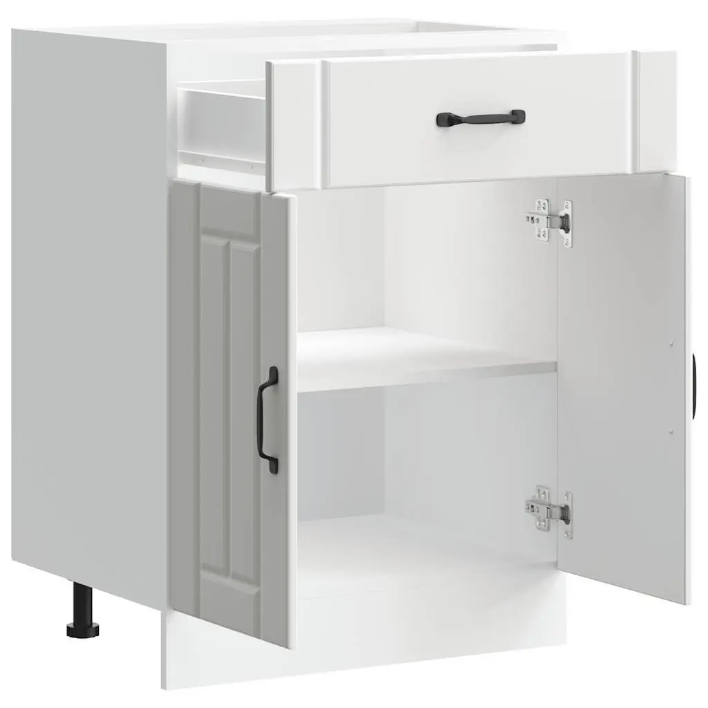 White Engineered Wood Kitchen Cupboard