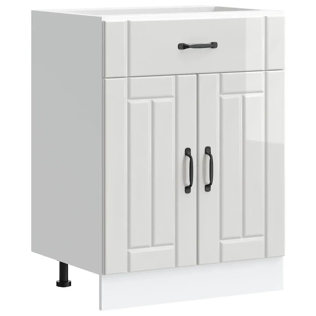 High Gloss White Kitchen Sink Base Cabinet