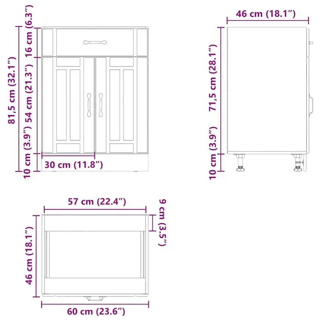 High Gloss White Kitchen Sink Base Cabinet