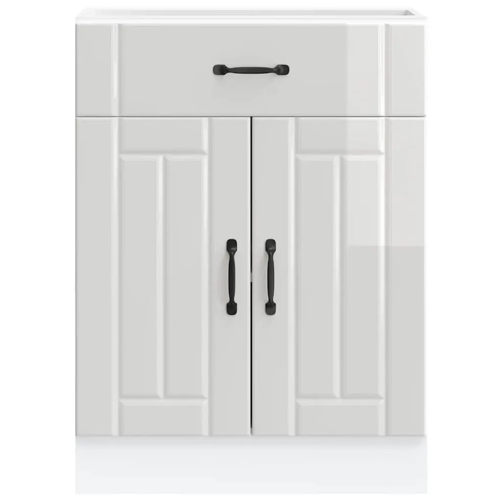 High Gloss White Kitchen Sink Base Cabinet