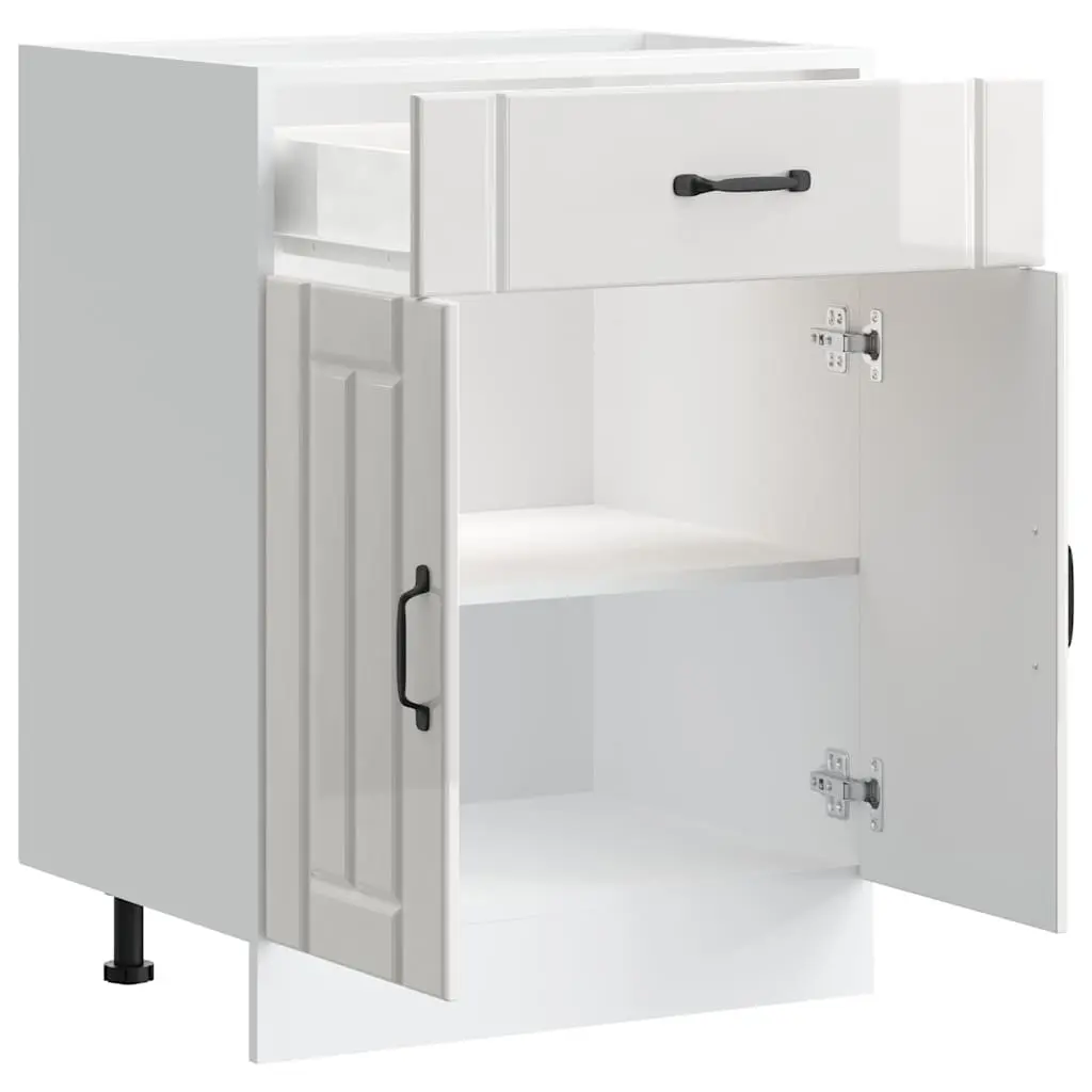 High Gloss White Kitchen Sink Base Cabinet