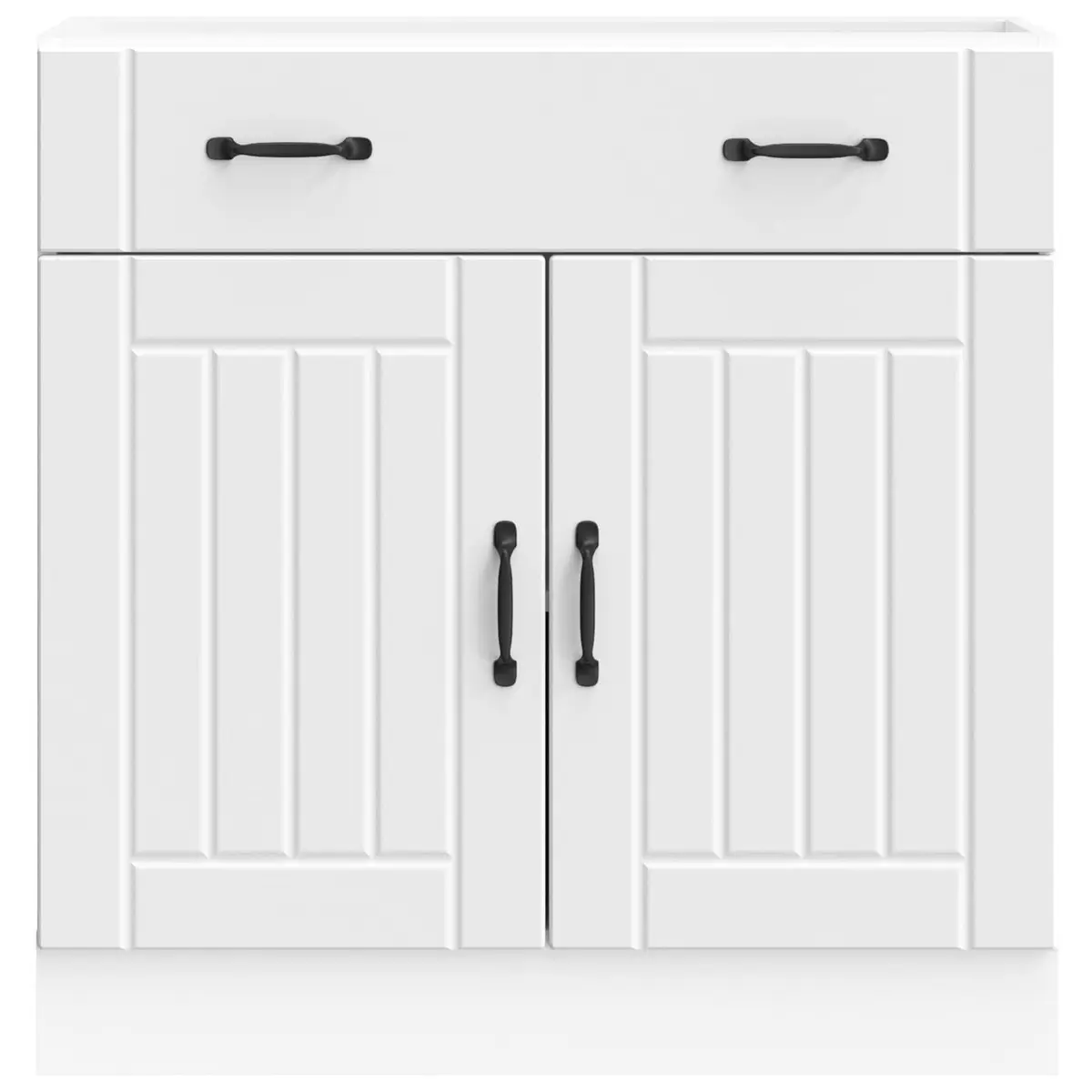 Kitchen Base Cabinet White Storage Cupboard Engineered Wood Sink Unit Doors