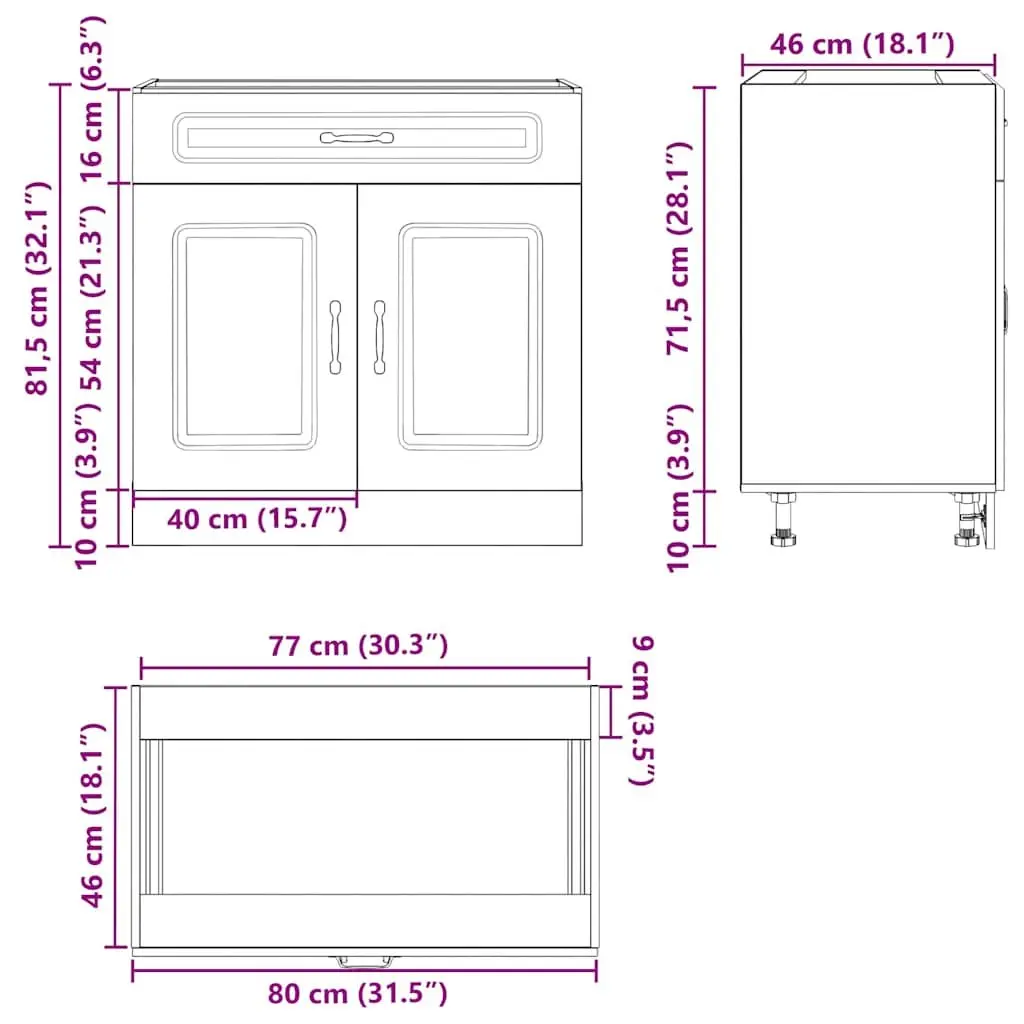 High Gloss White Kitchen Storage Cabinet