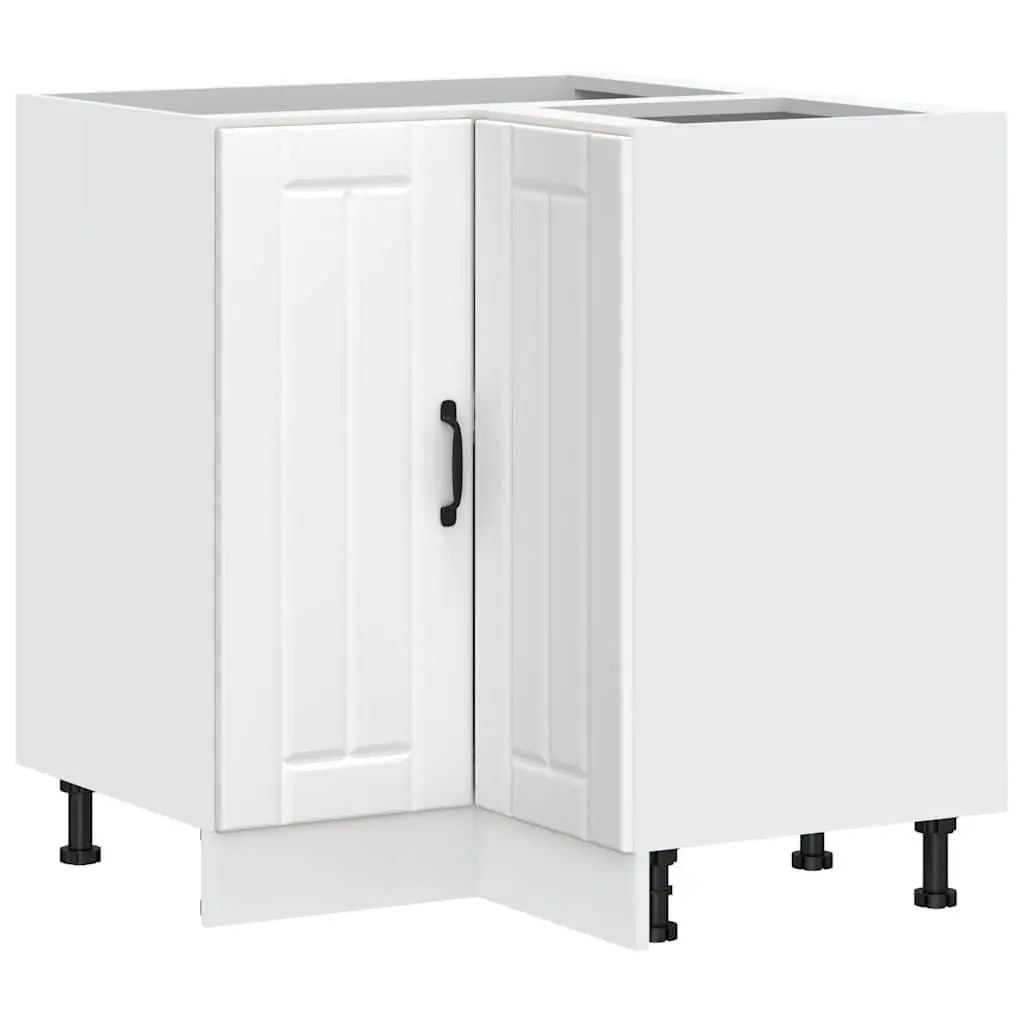 Kitchen Corner Base Cabinet White Engineered Wood Storage Unit Adjustable Feet