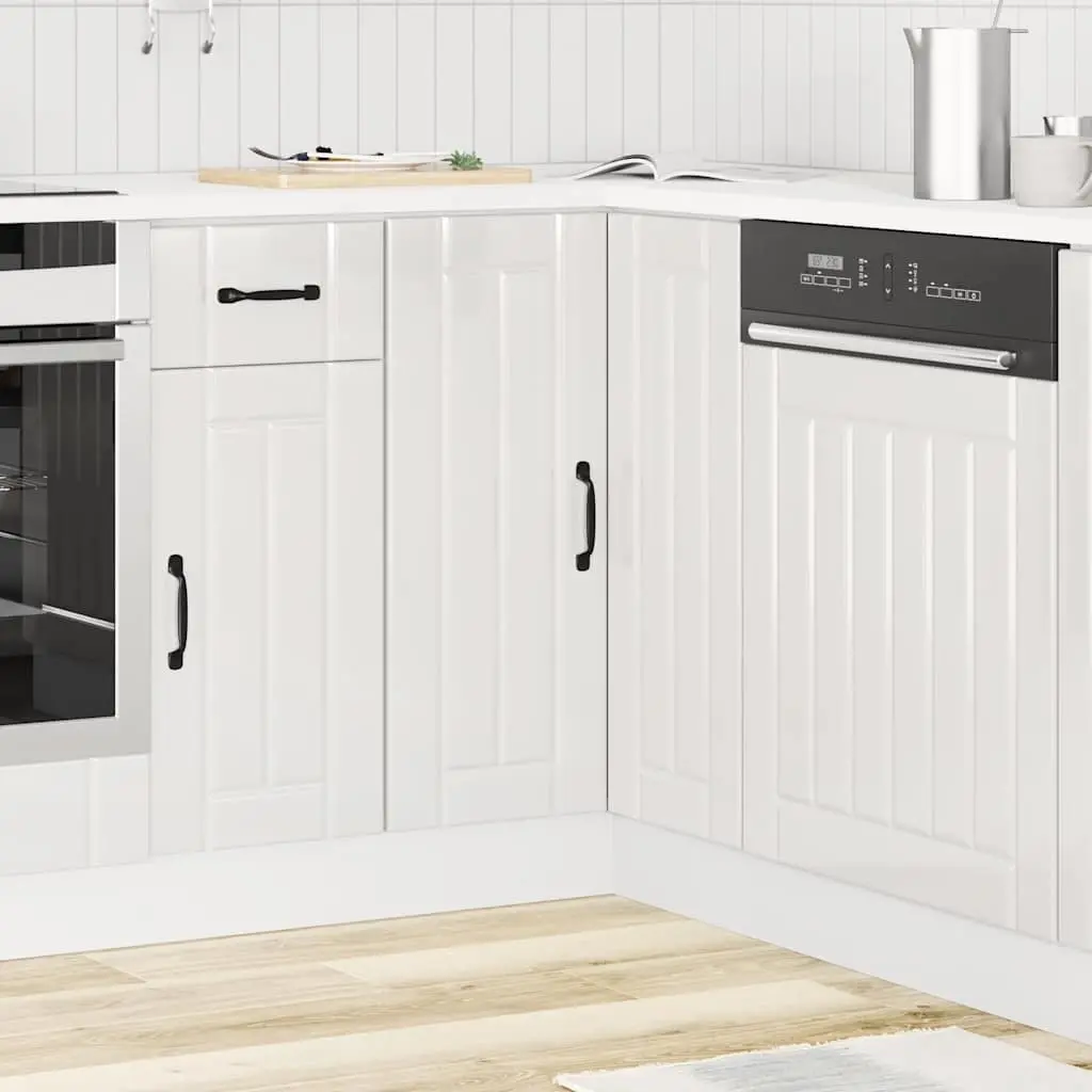 White Corner Base Cabinet for Kitchen Storage