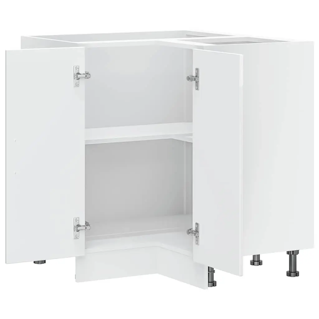 White Corner Base Cabinet for Kitchen Storage