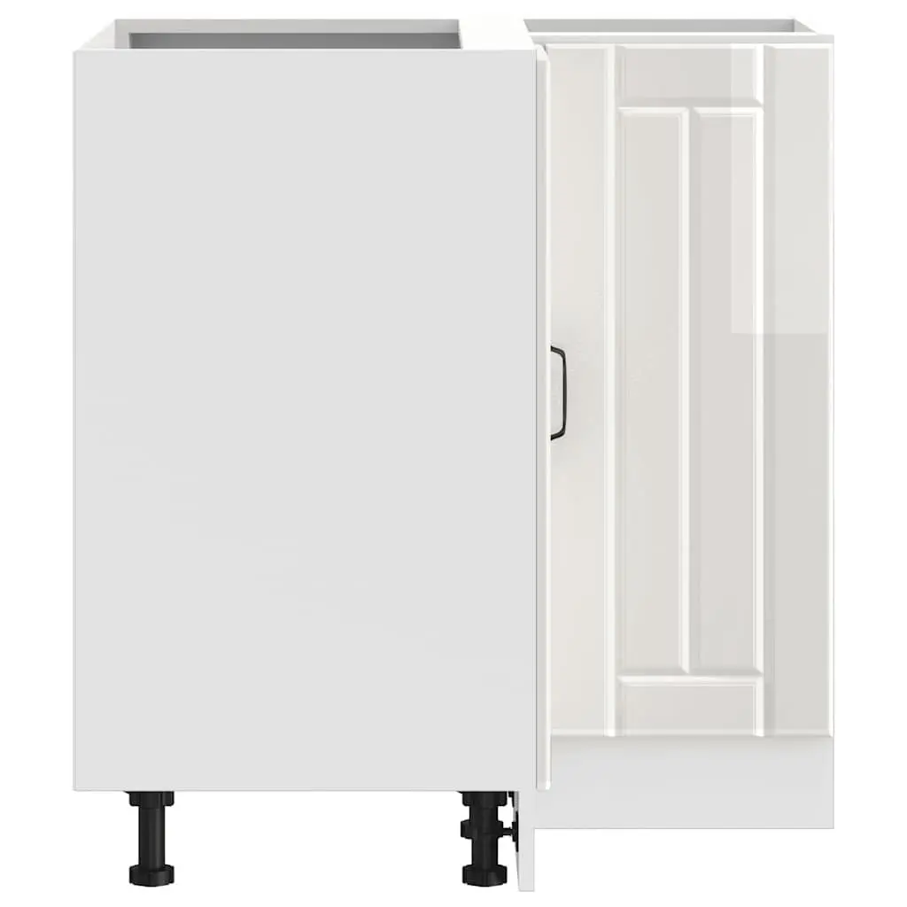 White Corner Base Cabinet for Kitchen Storage