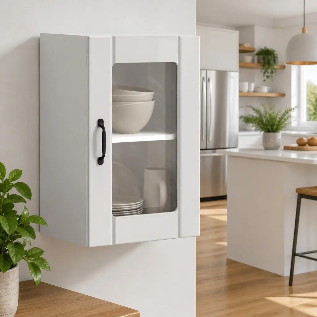Wall-Mounted Kitchen Cabinet with High Gloss Finish