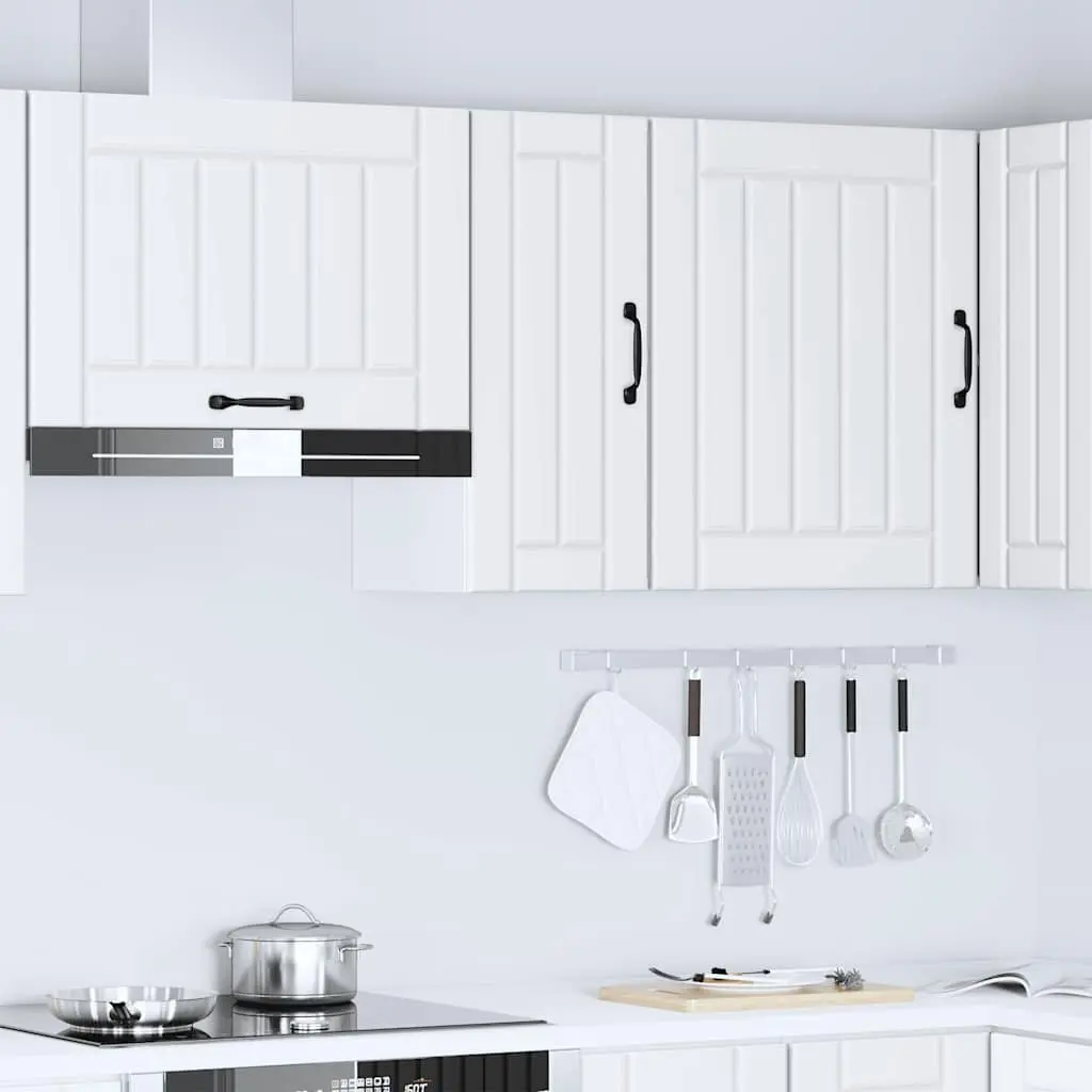 Kitchen Cabinet Wall-Mounted Storage Engineered Wood Glass Door White