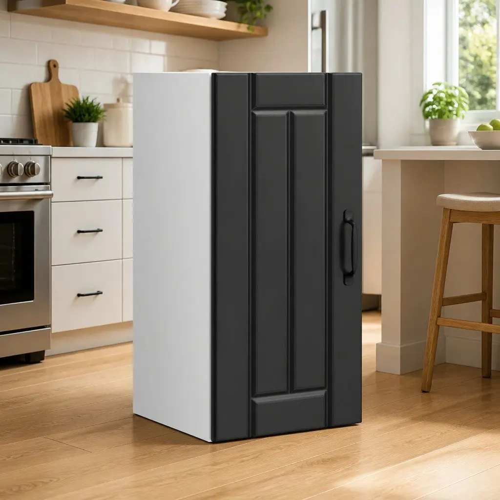 Black Engineered Wood Kitchen Wall Storage