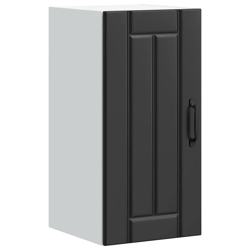 Black Engineered Wood Kitchen Wall Storage