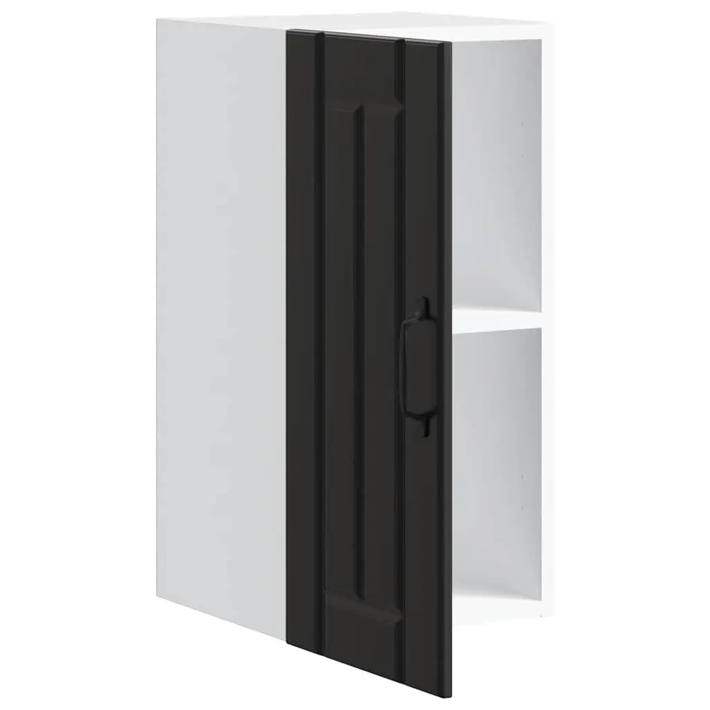 Black Engineered Wood Kitchen Wall Storage