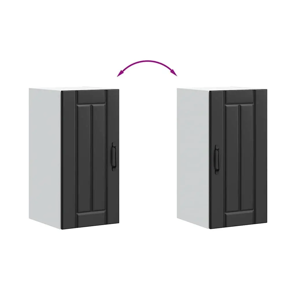 Black Engineered Wood Kitchen Wall Storage