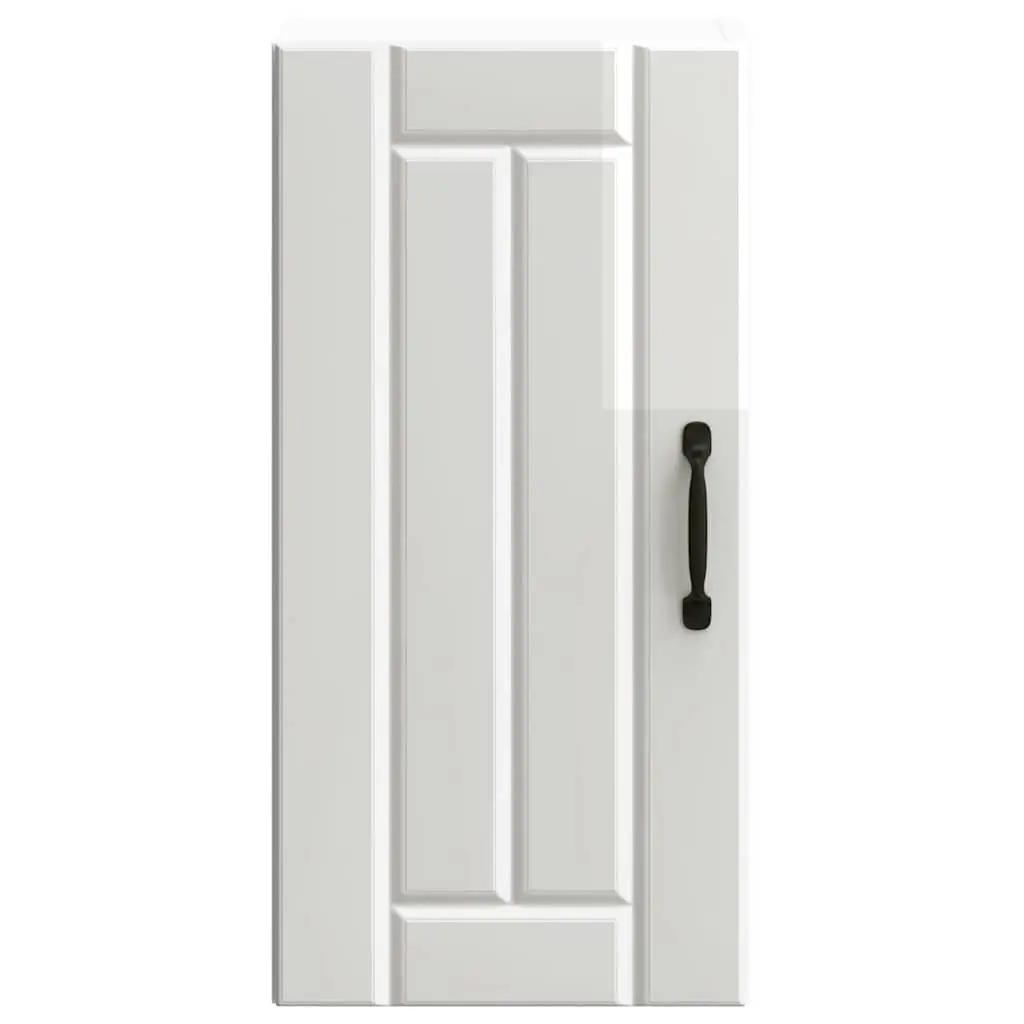 Kitchen Wall Cabinet White High Gloss Engineered Wood Storage Cupboard Glass