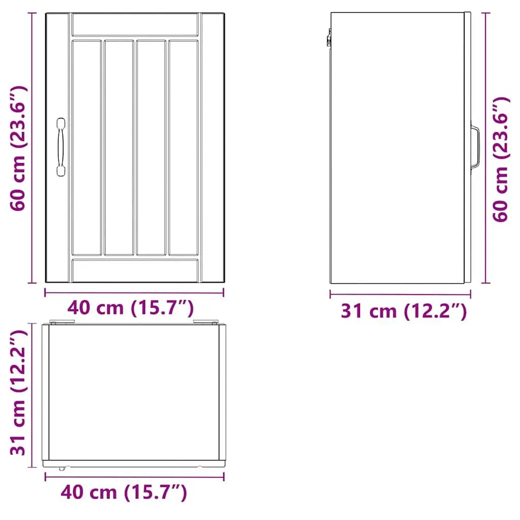 Wall-Mounted Kitchen Cabinet White Engineered Wood Storage Glass Door
