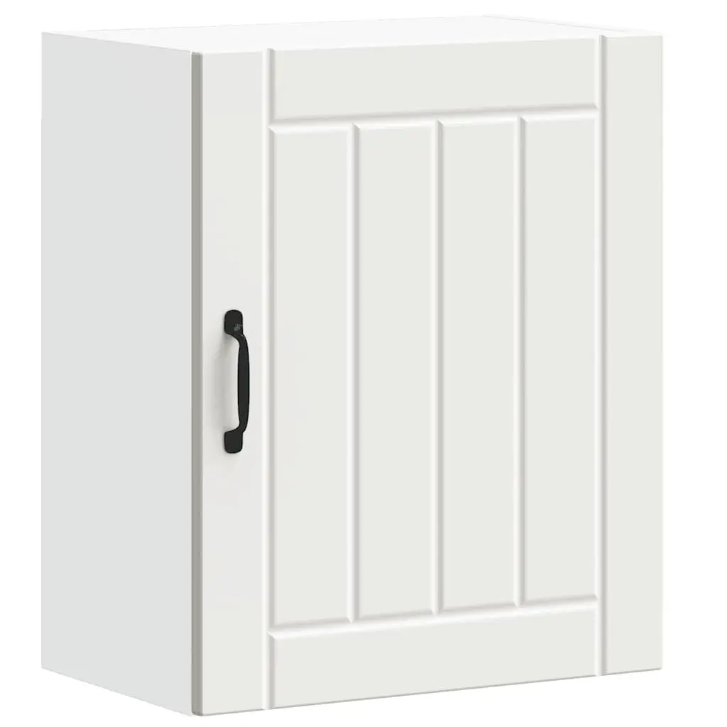 White Engineered Wood Wall Cabinets, 2 pcs
