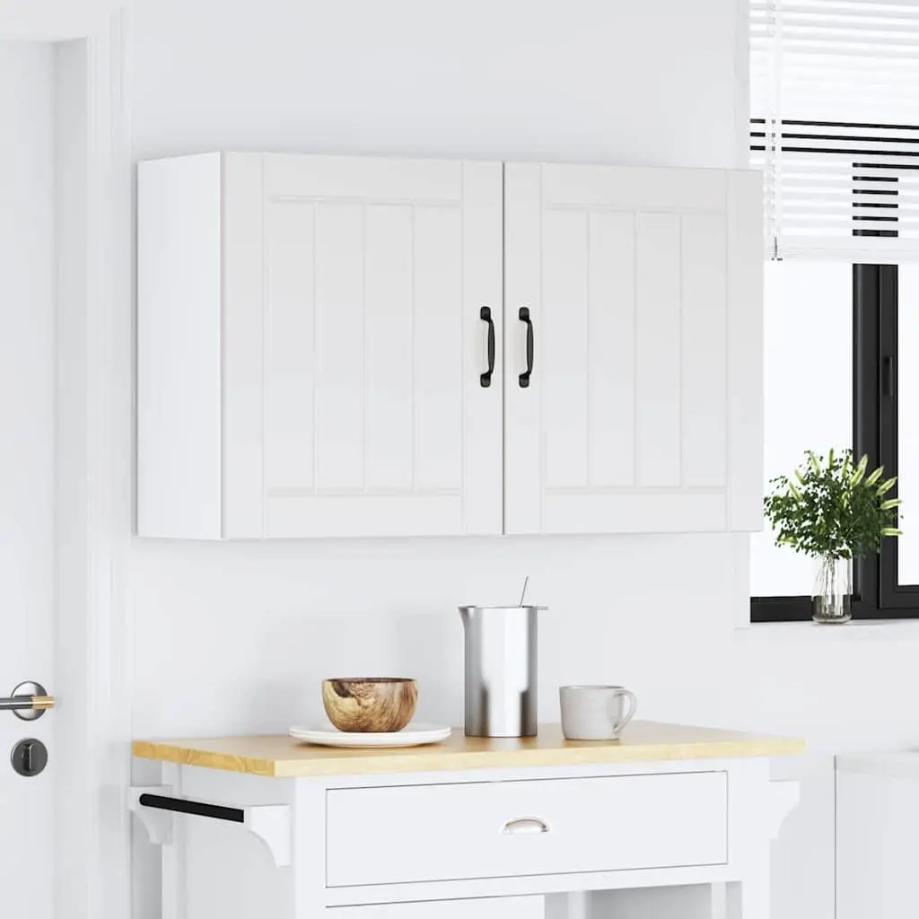 White Engineered Wood Wall Cabinets, 2 pcs