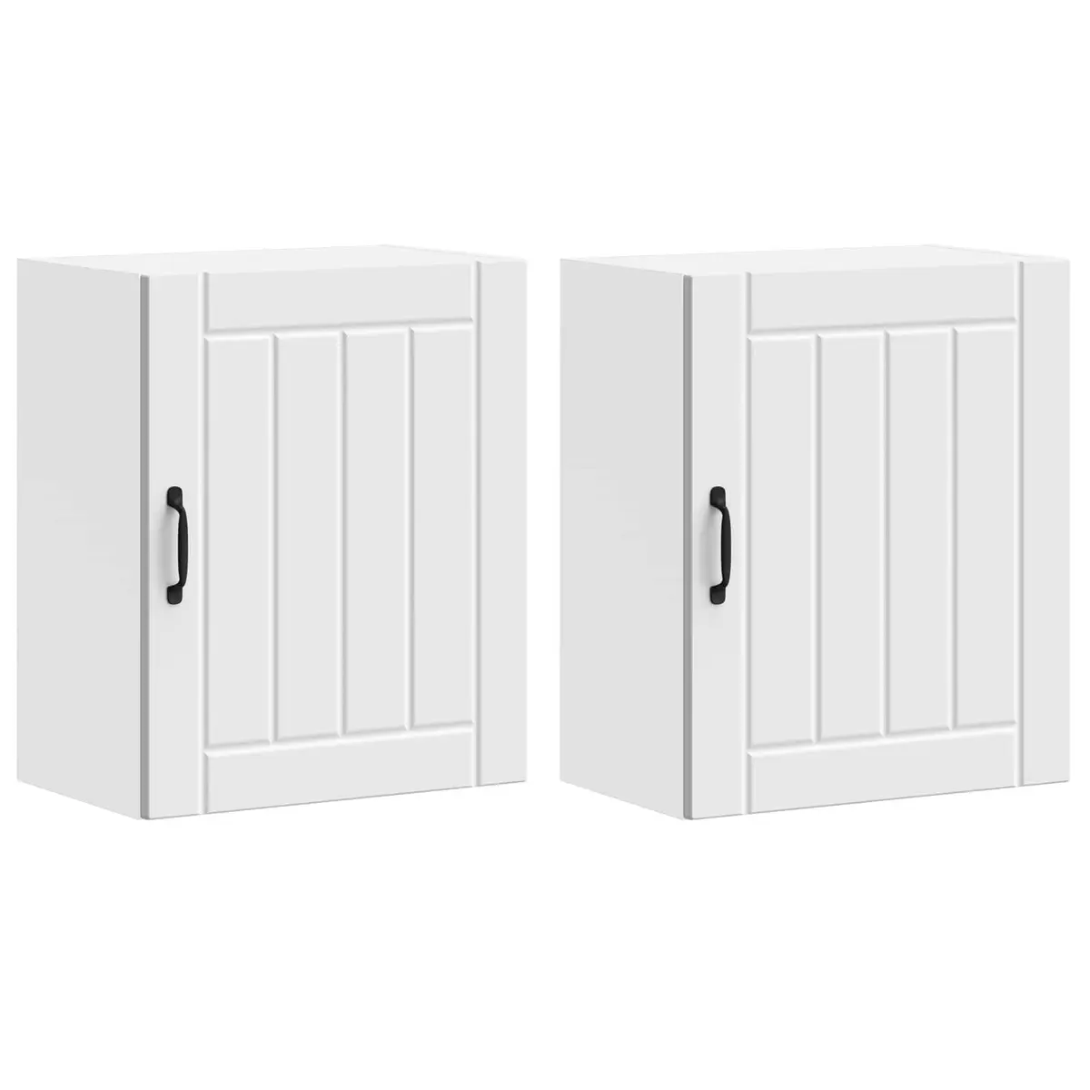 White Engineered Wood Wall Cabinets, 2 pcs