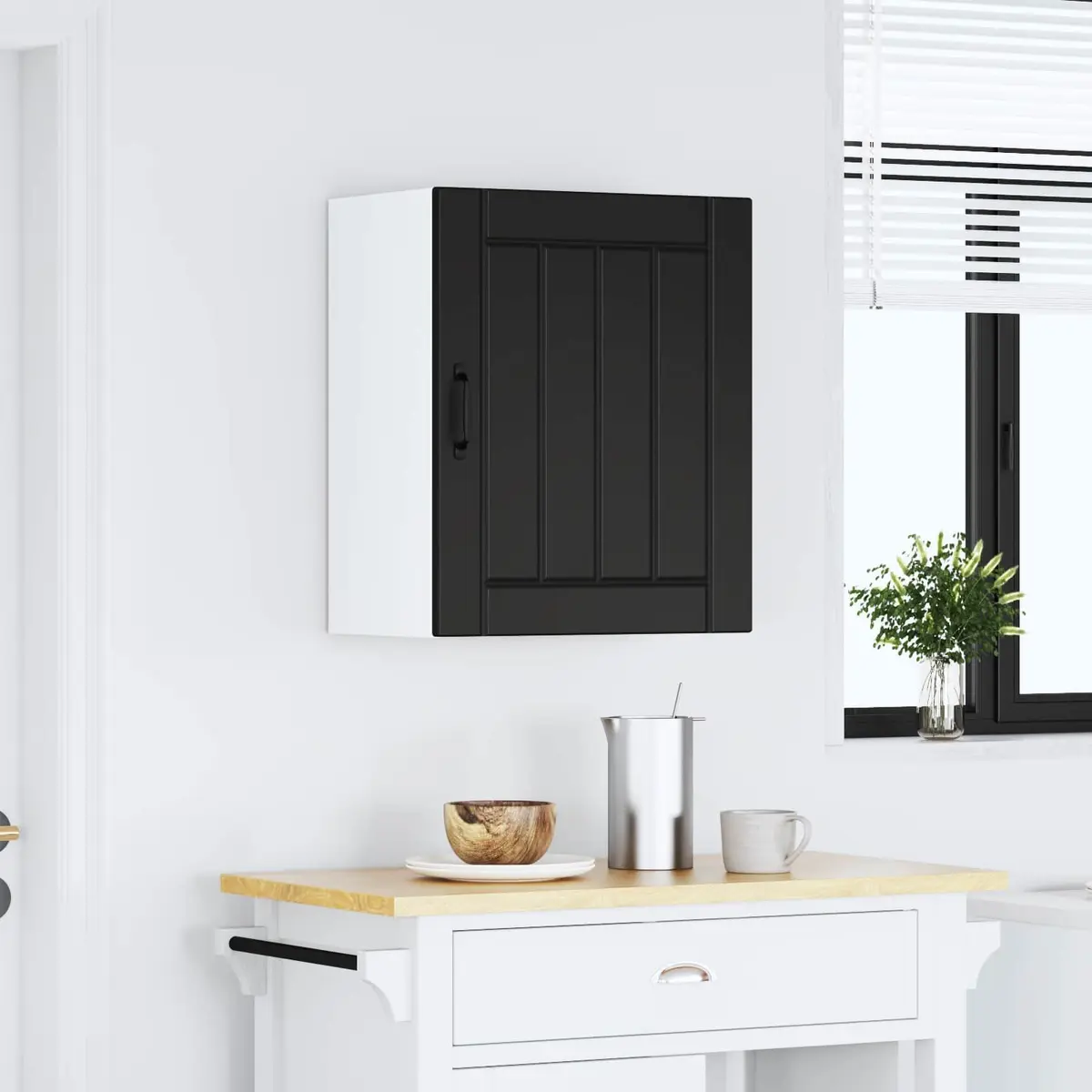 Black Engineered Wood Kitchen Organizer