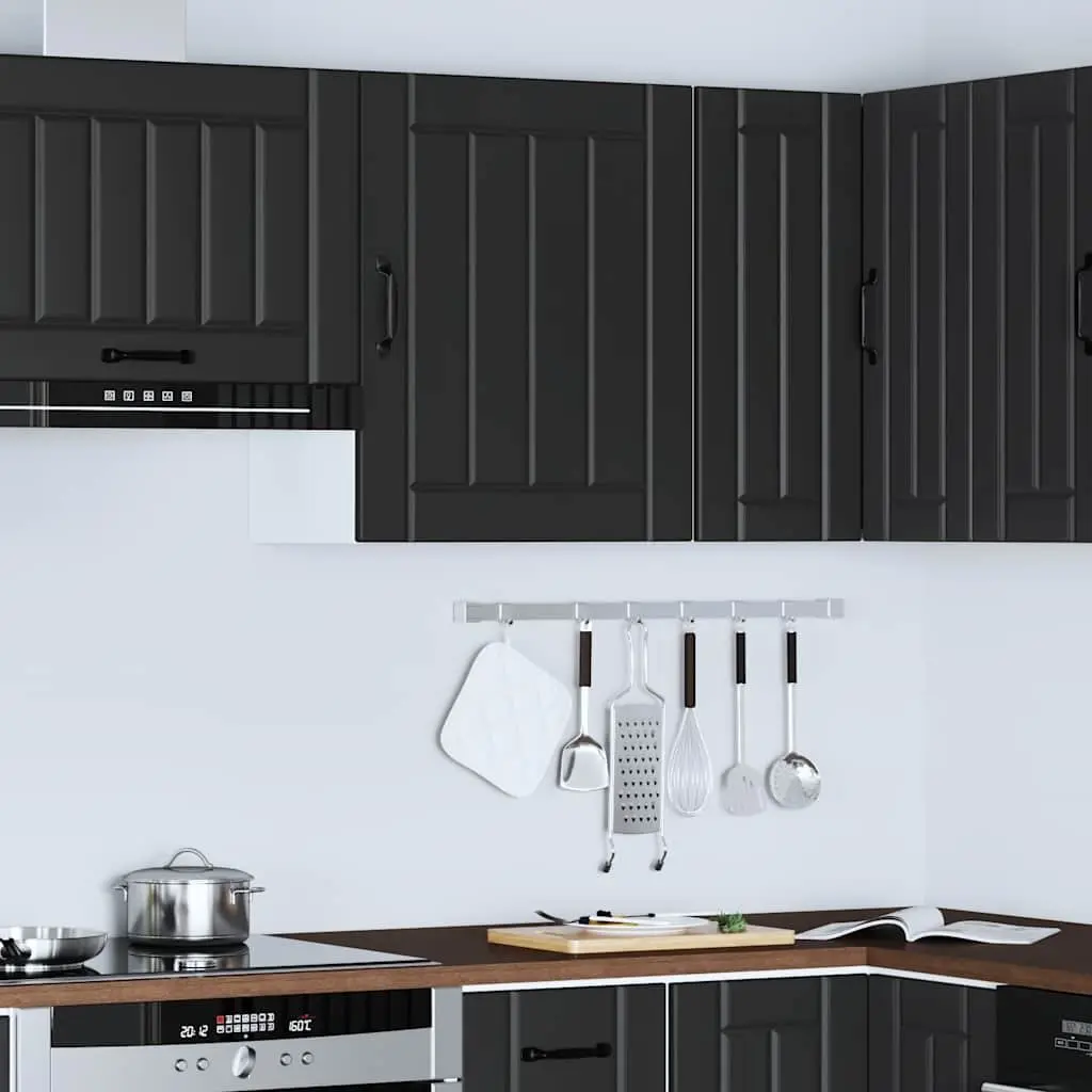 Black Engineered Wood Kitchen Organizer